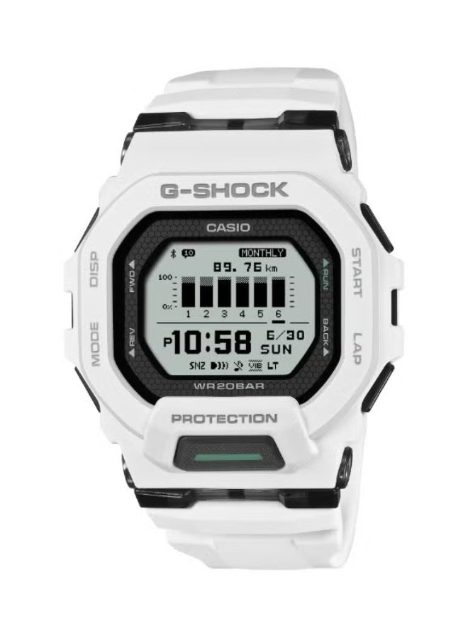 G-SHOCK Casio G-Shock GBD-200-7DR Digital White Resin Band Men's Watch - Image 4