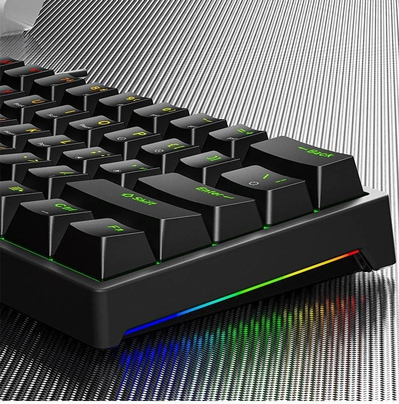Valkyrie Leaven K620 Blue Switch Mechanical Gaming Gaming Keyboard RGB 61 Key Blue Key Type-C Keyboard Black
