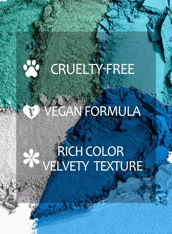 MAKI YIKA Blue Eyeshadow Palette for Women Blue Eye Shadow 9 Color Matte Shimmer Glitter Eye Makeup Palette Long Lasting Pigmented Eyes Makeup-9Blue - Image 4