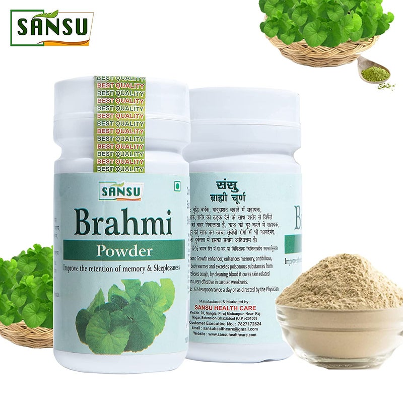 Sansu Brahmi Powder Ayurvedic Natural 100g Pack of 4 - Image 2