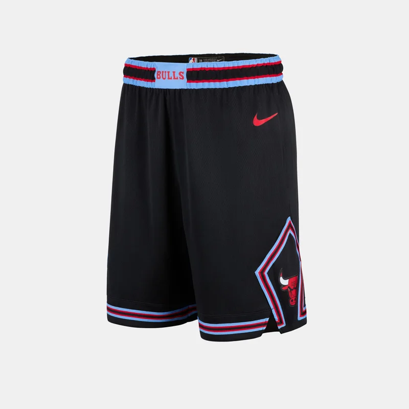 Nike Black Men's NBA Chicago Bulls City Edition Swingman Basketball Shorts for Men | Best Price UAE