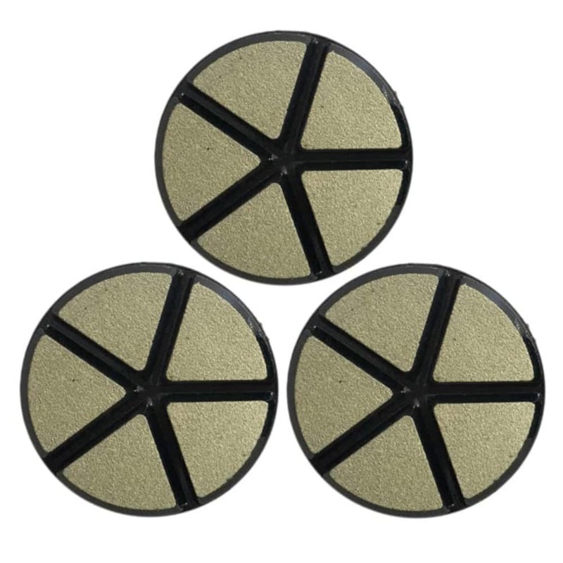 3 Ceramic Transitional Concrete Diamond Grinding Pads Set of 3 Dry or Wet 100 Grit