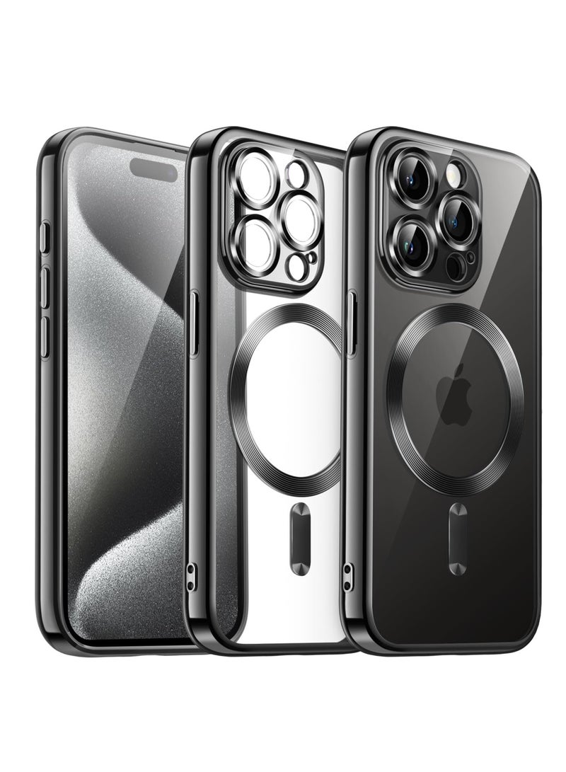 Magsafe Case For Iphone 15 Pro 6.1 Wireless Charging Silicone Clear Case Cover Black - Image 1