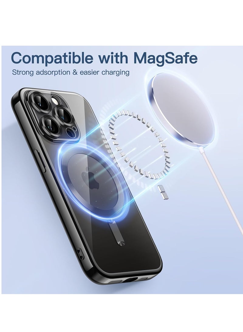 Magsafe Case For Iphone 15 Pro 6.1 Wireless Charging Silicone Clear Case Cover Black - Image 3
