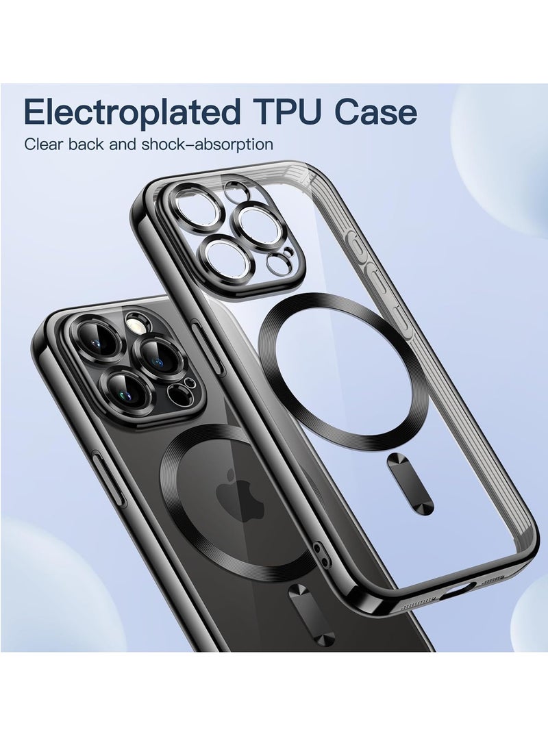 Magsafe Case For Iphone 15 Pro 6.1 Wireless Charging Silicone Clear Case Cover Black - Image 2