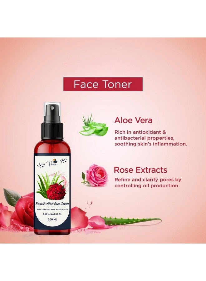 Paruu Rose Toner with Rose & Aloe Vera 100ml | Hydrating Face Toner for Glowing Skin, Acne Control & Pore Tightening | Natural & Alcohol-Free Toner for All Skin Types - Image 2