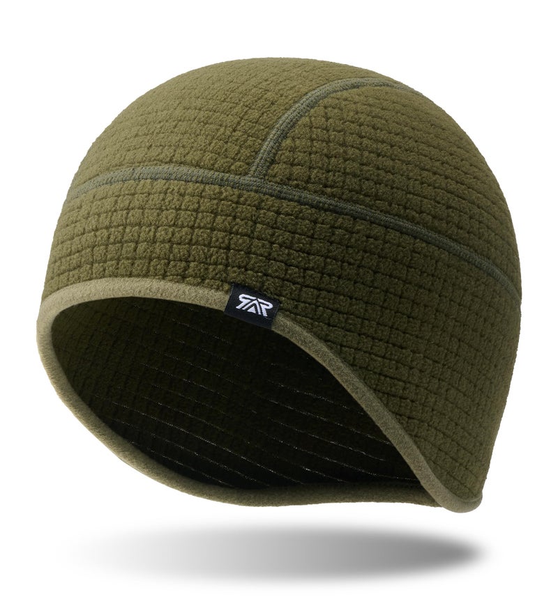 SUNMECI Winter Thermal Helmet Liner Skull Cap, Fleece Lined Warm Cycling Cap Ski Hat Beanie for Men Women Army Green - Image 1