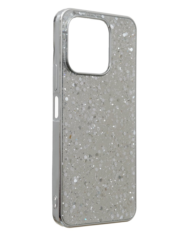 Glitter Plastic Mobile Phone Case With Cute Design for Honor X6b 4G - Silver - Image 2