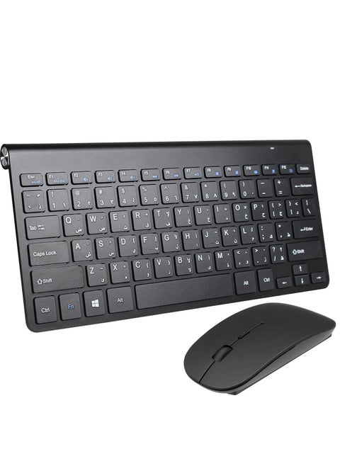 2.4Ghz Wireless Keyboard Mouse Combo Ultra Thin Portable Keyboard with USB Receiver Compatible with Computer Laptop Desktop PC Mac And For Windows XP Vist7 8 10 OSAndroid  Black