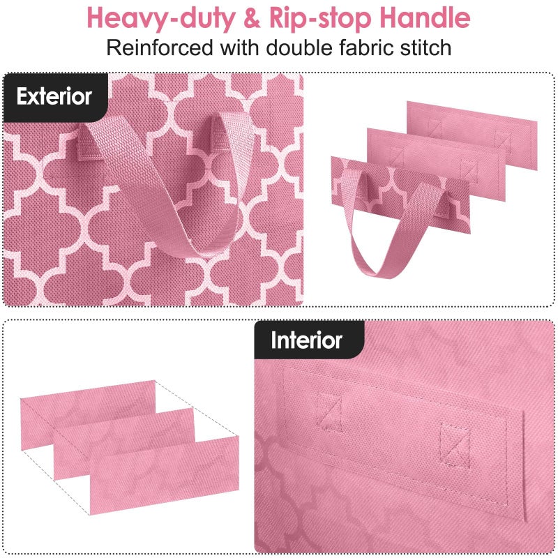 Wiselife Storage Bags 2 Pack/100L Large Blanket Clothes Organization And Storage Containers For Comforters Bedding  Foldable Organizer With Reinforced Handle  Clear Window  Sturdy Zippers Pink - Image 5