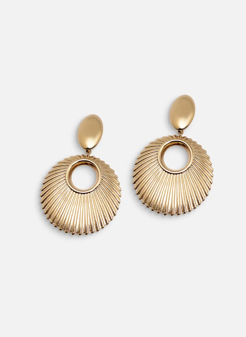 ليتشي أقراط دائرية من المعدن المزخرف