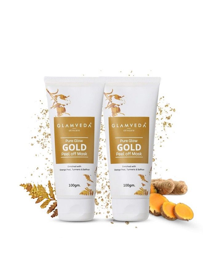 Glamveda Pure Glow Gold Peel Off Mask| Orange Peelturmeric & Saffron| Pack Of 2 - Image 2