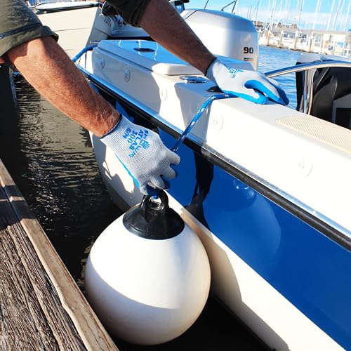 SHOWA Atlas 300 Natural Latex Palm Coated General Purpose Work Glove with Poly/Cotton Liner, 10-Gauge, Blue, Medium (12 Pair) - Image 4