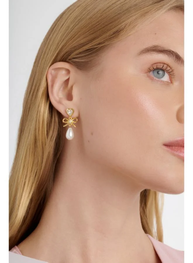 Ted Baker  IVY: Icon Charm Heart Bow Pearl Drop Earrings for Women | Best Price UAE
