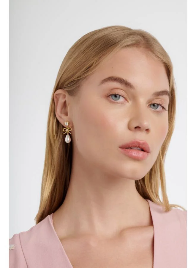 Ted Baker  IVY: Icon Charm Heart Bow Pearl Drop Earrings for Women | Best Price UAE