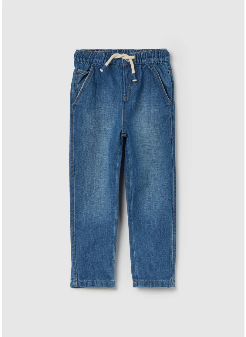 Ovs Cotton and linen jeans with drawstring