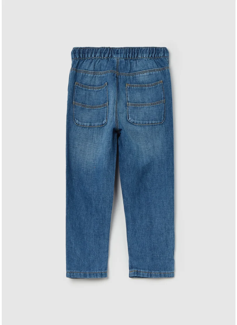 Ovs Cotton and linen jeans with drawstring