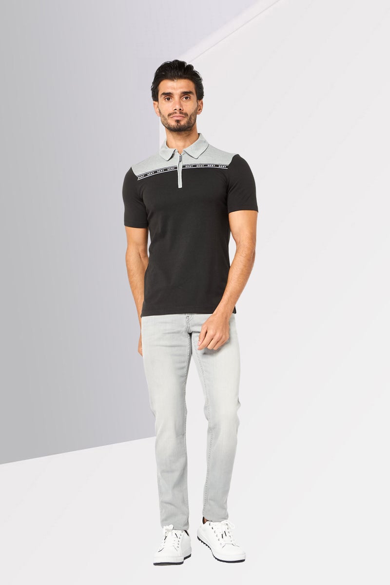 DKNY Men Regular Fit Brand Logo Short Sleeve Polo Shirt, Multicolor - Image 2