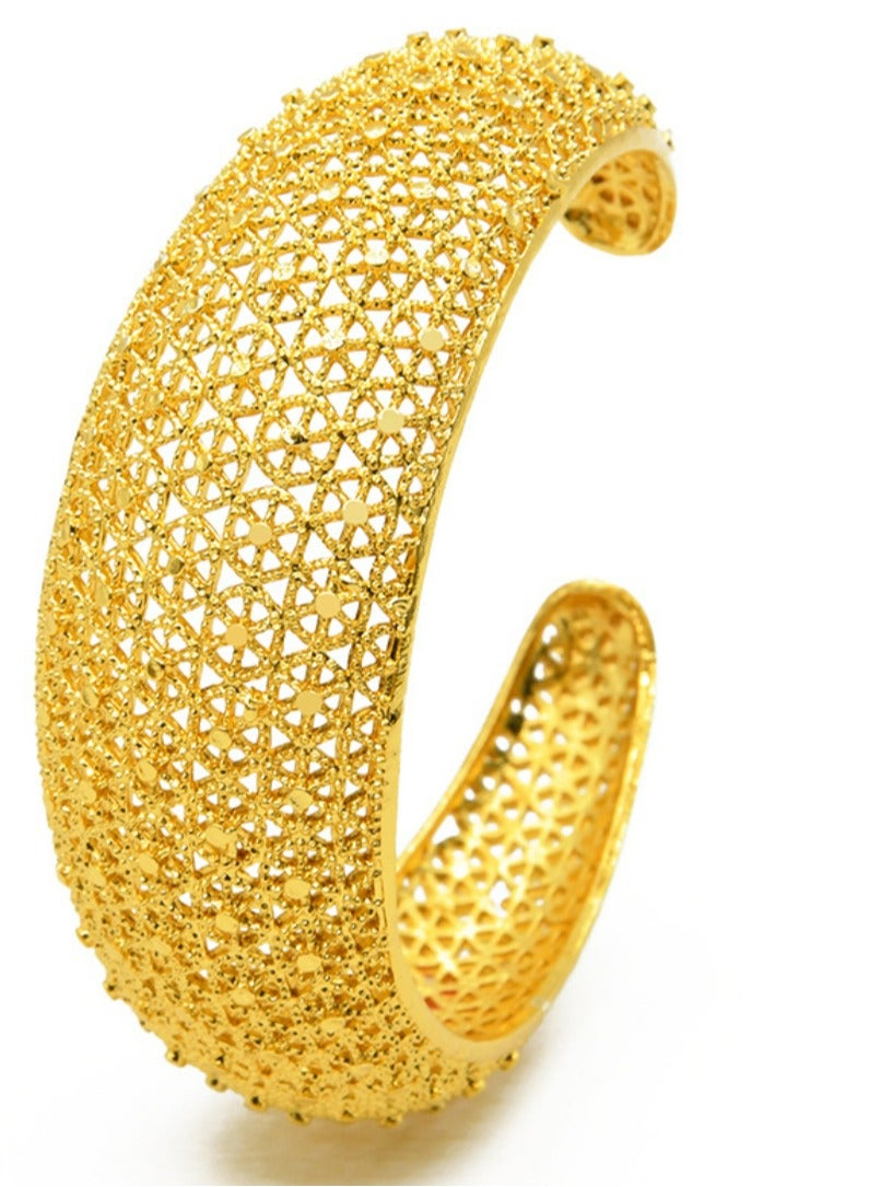 24K Gold Plated Bangle for Women, Wedding Bracelet, Bridal Jewelry, 1 Piece - Image 1