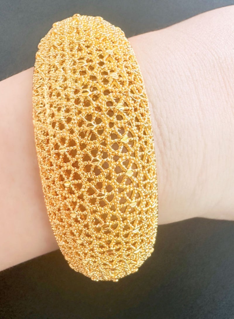24K Gold Plated Bangle for Women, Wedding Bracelet, Bridal Jewelry, 1 Piece - Image 4