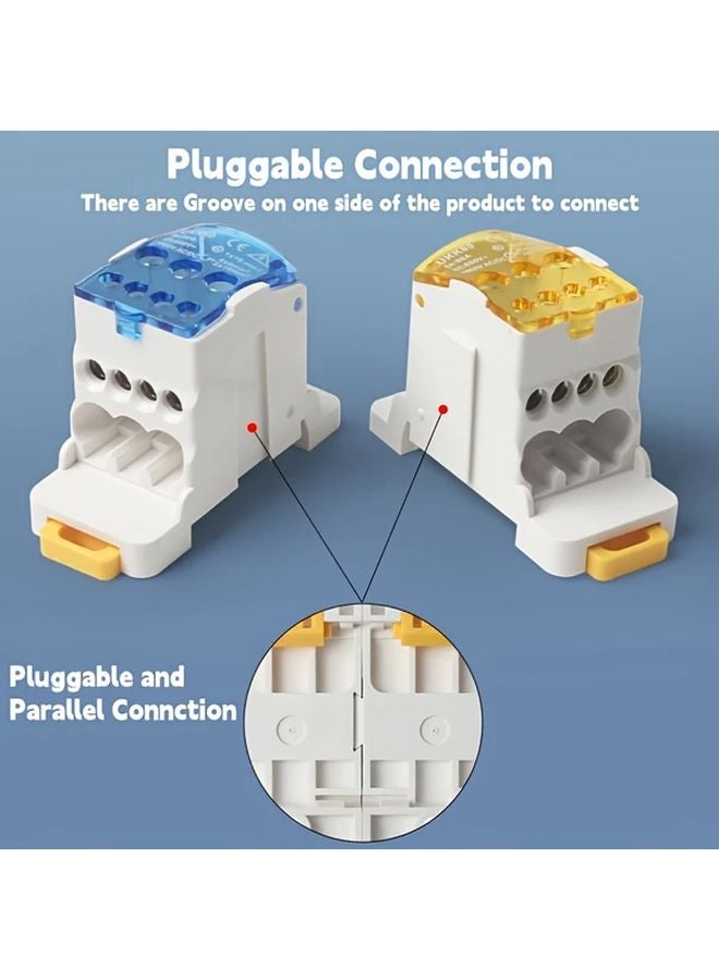 Red DIN Rail Distribution Box 80A 1 In N Out Copper Terminals Snap On Installation - Image 5