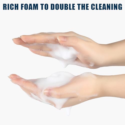 Doiliese Glass Foaming Hand Soap Dispenser, 10 oz Easy Refill Glass Soap Dispenser, Foam Dispenser with Stainless Steel Pump & Waterproof Labels, Clear Foam Soap Bottle for Bathroom Countertop - Image 4