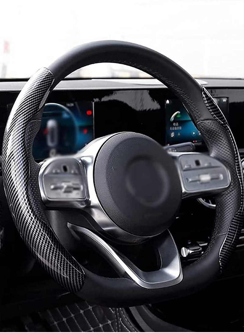 Generic Car Steering Wheel Cover Carbon Fiber Universal Automobile Interior Accessories Sport Non Slip Protector For Diameter  - Image 5