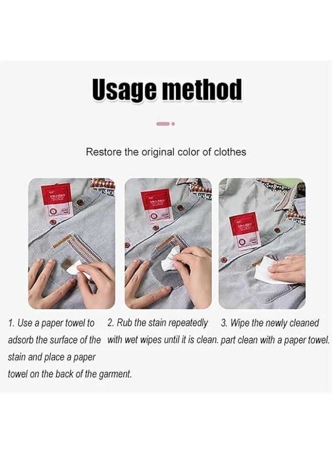 مناديل مبللة لاتنضيف الملابس بالخارج لازاله البقع مغلفه بشكل فردى داخل عبوه (20 قطعه ) - Image 3