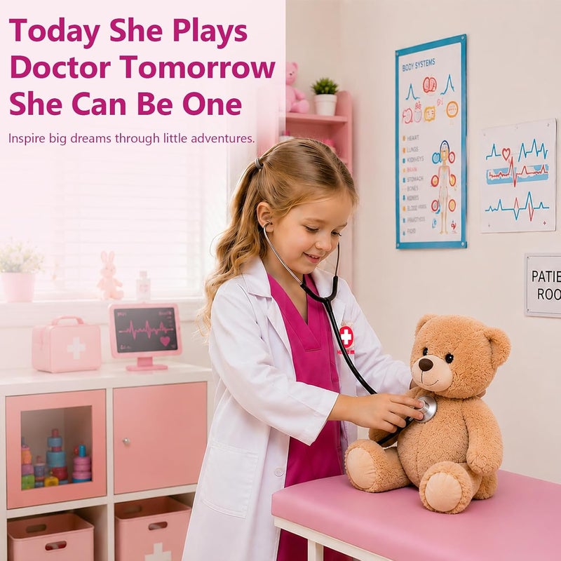 Meland Doctor Costume for Kids 3-10, Kids Pretend Play Doctor Dress Up with Medical Toys, Career Exploration Role Play Toy - Image 2