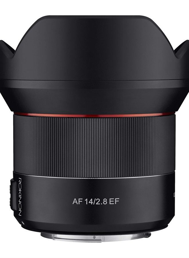 Rokinon AF 14mm F2.8 Weather Sealed Auto Focus Wide Angle Lens for Canon EF, Black (IO14AF-C)  - Image 1
