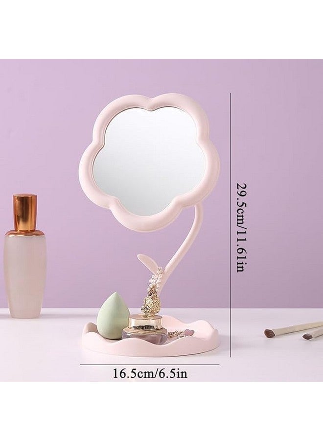 Simxen Desktop Makeup Mirror Flower Compact Mirror Children's Room Decor Bathroom or Bedroom Birthday Party Favors Birthday for Girls Women - Image 2