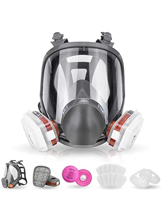 Arabest Full Face Gas Cover Reusable Respirator for Painting, Mechanical Polishing, Welding - Protection Against Dust, Staining, Sanding, Cutting - Anti-Fog, Organic Vapor Mask - Ideal for Logging - Image 1