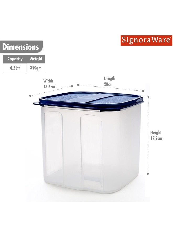 Signoraware حاويات بلاستيكية متعددة الأغراض بسعة 4.5 لتر من سيجنوراوير مع غطاء لتخزين المطبخ | الطعام - Image 2
