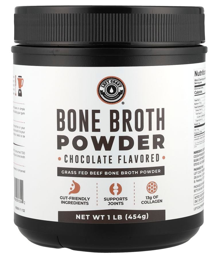 Left Coast Performance Bone Broth Powder Chocolate 1 lb (454 g)