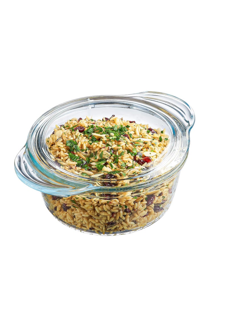 Simax Casserole Dish with Lid, Glass Casserole Dish, Holds 96 Oz (3 Quarts), Oven to Table Serving Dish, Microwave, Dishwasher, and Oven Safe Cookware - Image 2