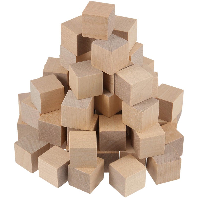 ZEONHAK 800 PCS 34 Inch Natural Wooden Cubes Mini Unfinished Wood Blocks Wood Square Blocks for Puzzle Making Letter Blocks Painting DIY Crafts