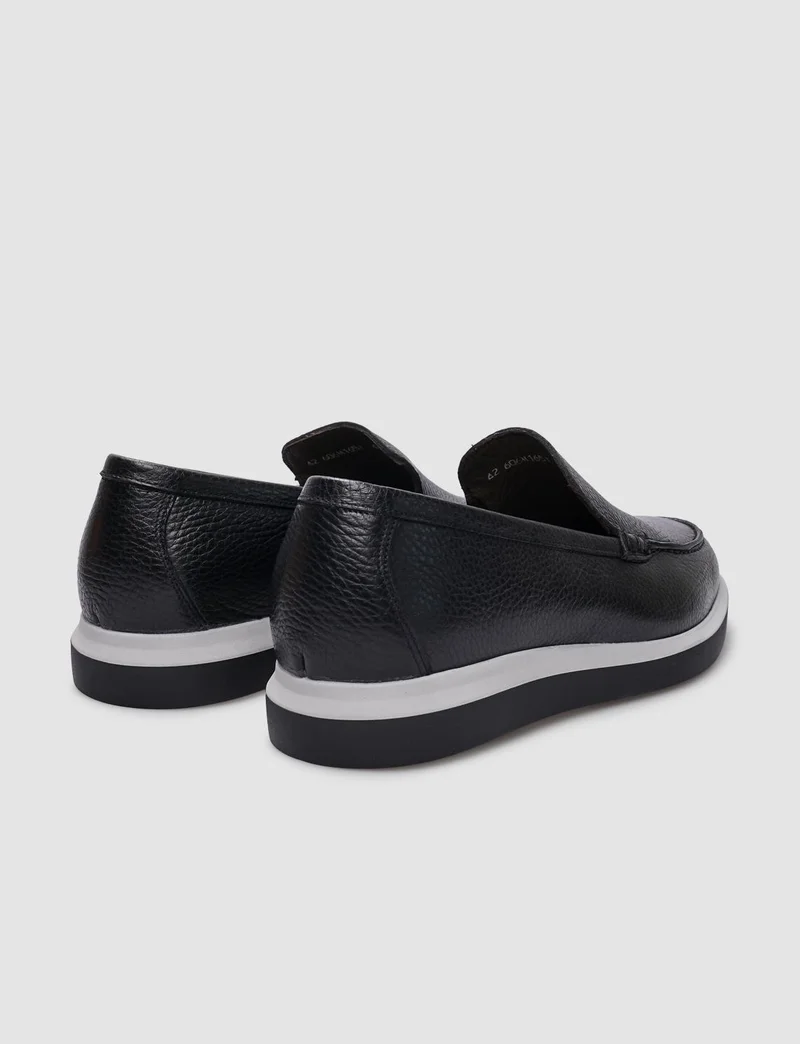 Cabani Genuine Leather Black Men's Casual Shoes