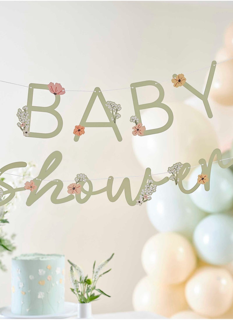 جينجر راي زينة حفلة استقبال مولود بنقوش الزهور الورقية - Image 1