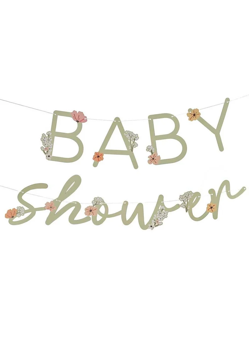 Ginger Ray Baby Shower Floral Paper Bunting