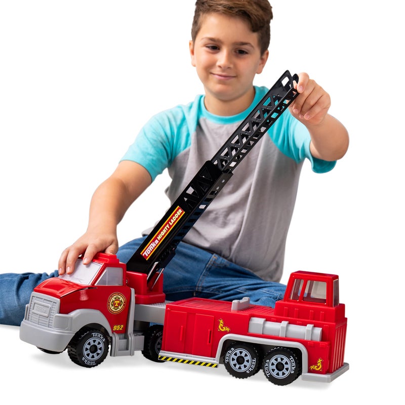 Tonka Steel Classics Hook N Ladder Fire Truck  Made with Steel  Sturdy Plastic Red Toy Construction Truck Boys and Girls Kids Toddlers Ages 3 - Image 2