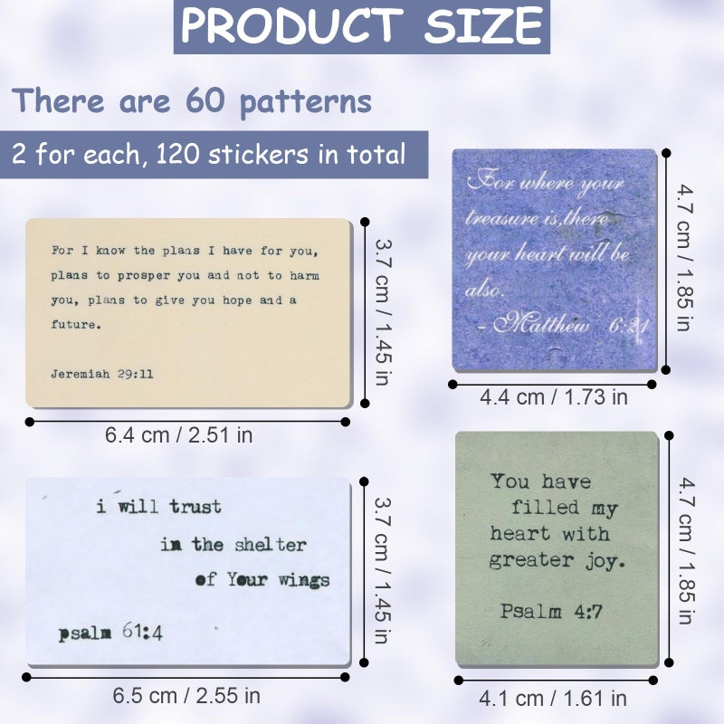 XIHIRCD 120pcs Christian Jesus Stickers, Bible Verse Stickers Inspirational Design Faith Stickers Decals Biblical Verse Christian Scripture Religious Gifts for Scrapbook Water Bottle Laptop Journal Supply - Image 2