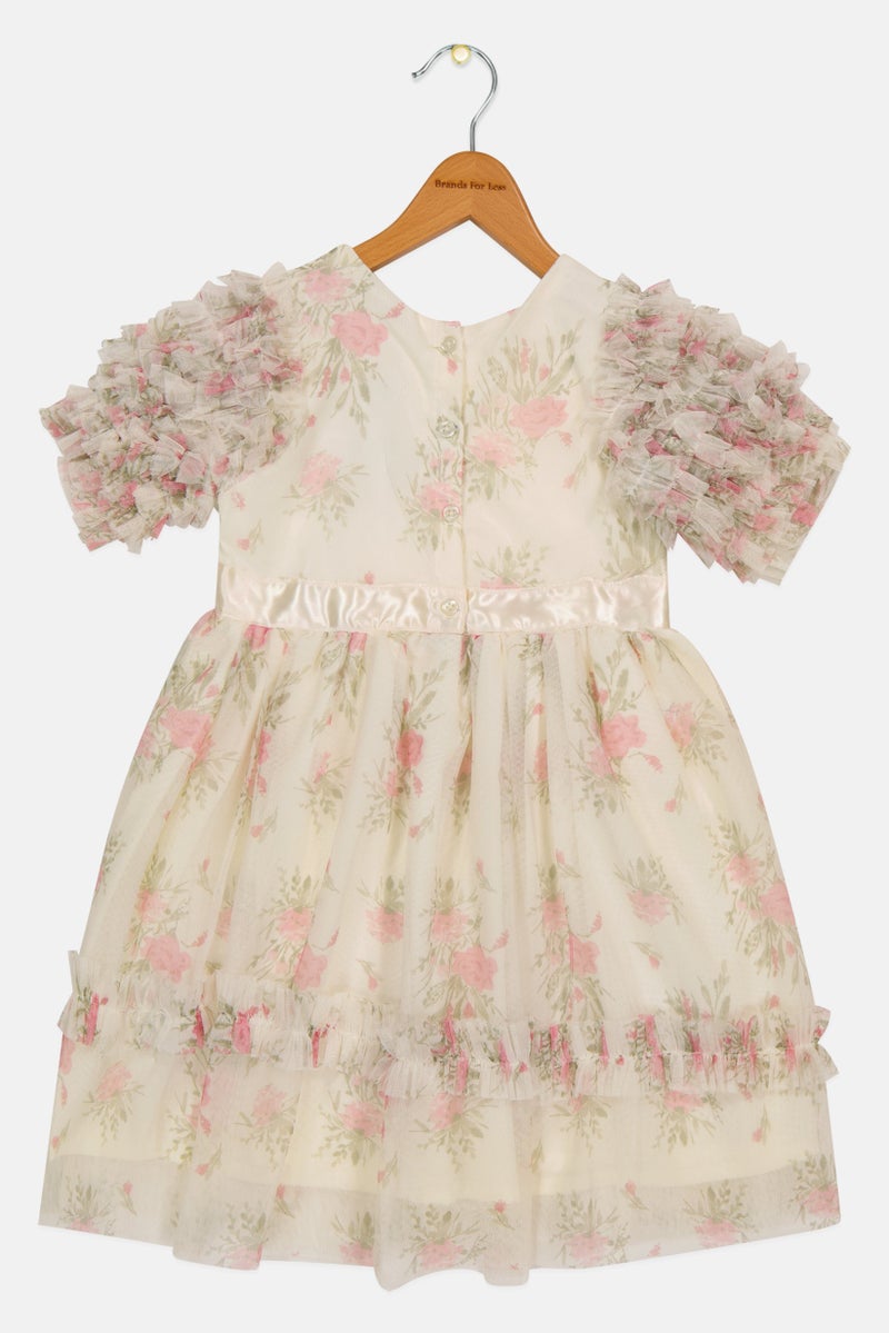 Lunamoon Toddlers Girl Floral Print Dress, Mutlicolor - Image 3