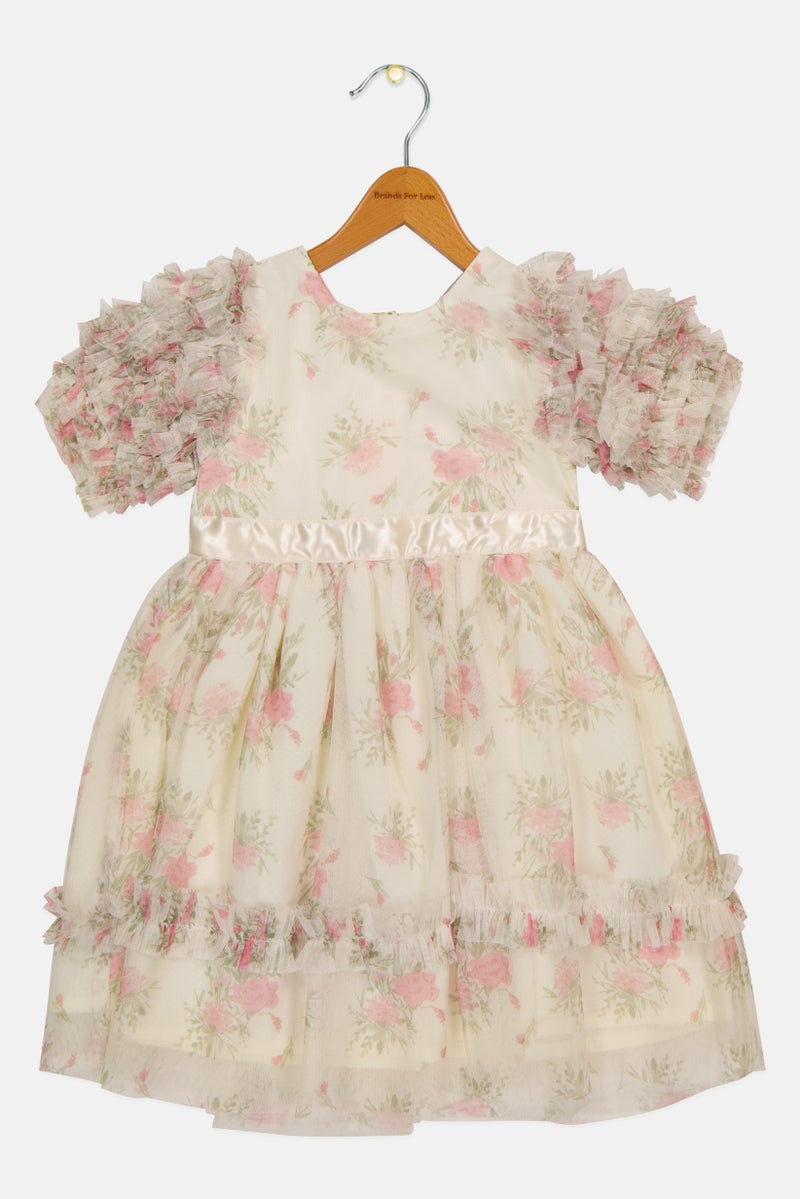 Lunamoon Toddlers Girl Floral Print Dress, Mutlicolor - Image 2