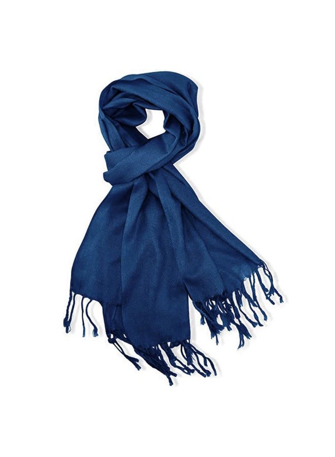 GEARONIC TM Women's Soft Pashmina Scarf Winter Shawl Wrap Scarves Lady Fashion in Solid Colors, Navy, L - Image 3