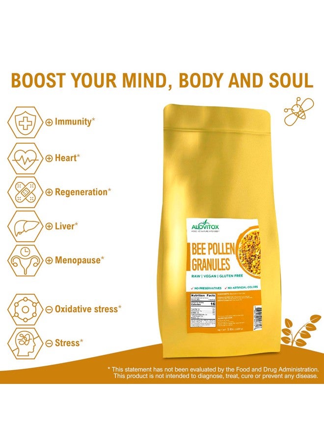 ALOVITOX Bee Pollen Granules | 100% Pure, Natural Raw Bee Pollen | Superfood Packed With Antioxidant, Protein, Vitamin & More | Bee Friendly Nutritional Yeast, Gluten Free | 5 Lbs Bag - Image 2