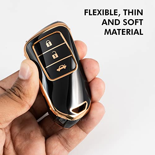 Shopoflux® TPU Key Cover Compatible for Honda Elevate | City | Amaze | WRV | CRV | Jazz | 3 Button Smart Key (Black) - Image 4