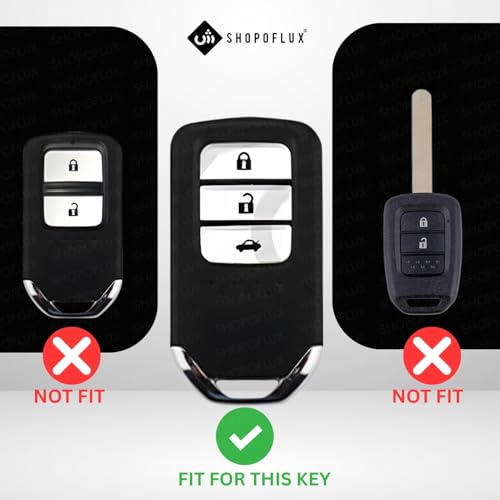 Shopoflux® TPU Key Cover Compatible for Honda Elevate | City | Amaze | WRV | CRV | Jazz | 3 Button Smart Key (Black) - Image 2