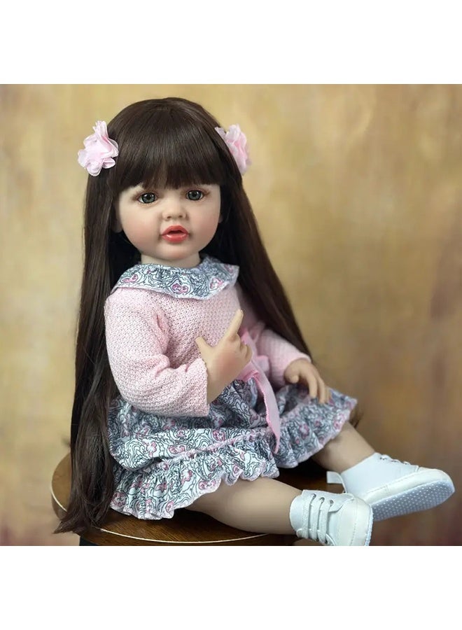 Beauenty Reborn Baby Doll 22 Inch Realistic Newborn Baby Dolls Lifelike Weighted With Soft Silicone Doll Girls With Plush Toy Doll Clothes For Age 3+ - Image 3