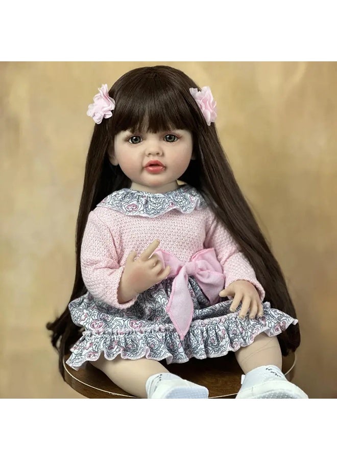 Beauenty Reborn Baby Doll 22 Inch Realistic Newborn Baby Dolls Lifelike Weighted With Soft Silicone Doll Girls With Plush Toy Doll Clothes For Age 3+ - Image 2