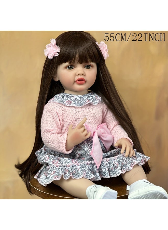 Beauenty Reborn Baby Doll 22 Inch Realistic Newborn Baby Dolls Lifelike Weighted With Soft Silicone Doll Girls With Plush Toy Doll Clothes For Age 3+ - Image 5